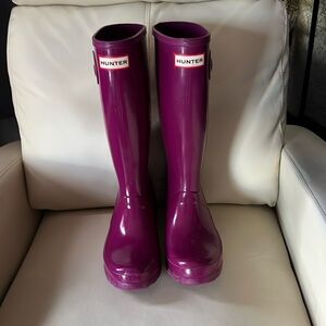 Hunter Girls Purple Rain Boots. Sz 5